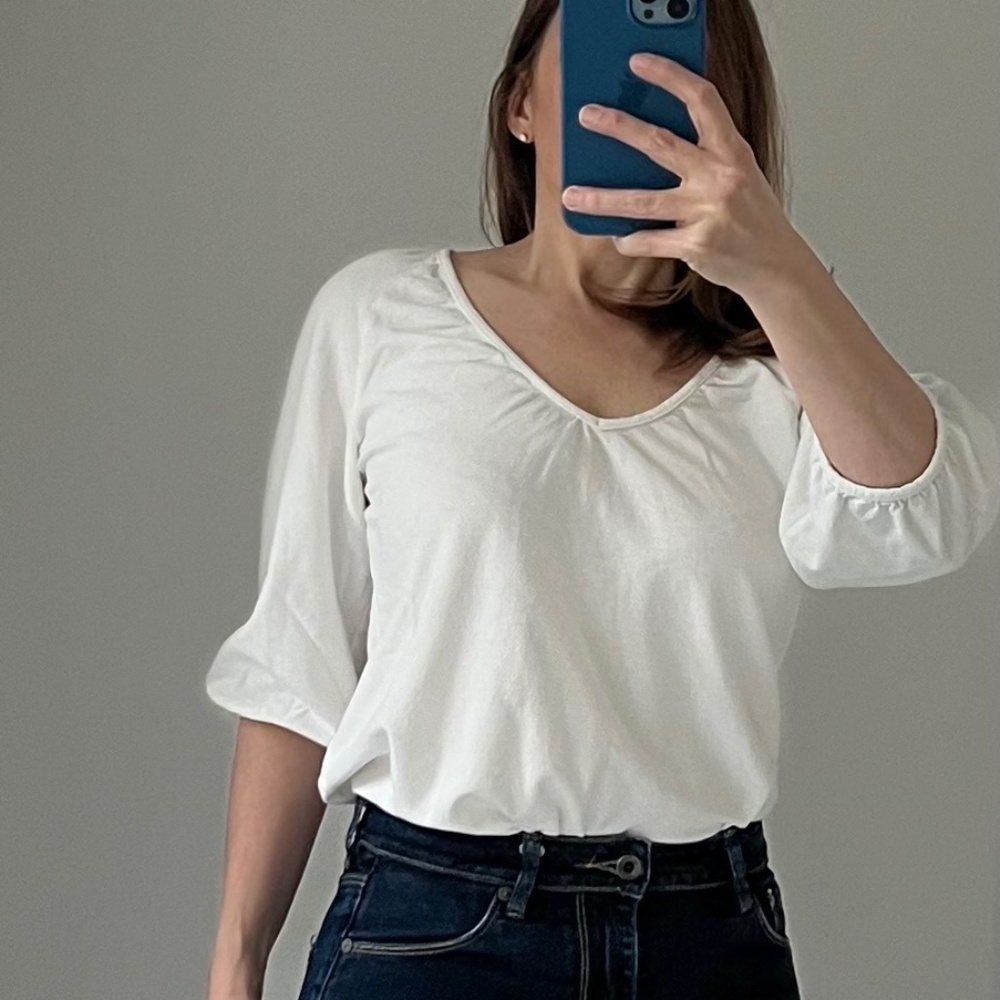 American Giant Poet Blouse in Egret XS